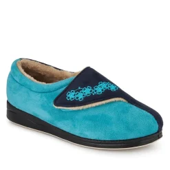 Warm Touch-Fasten Slippers - Navy