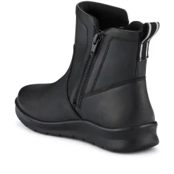 Waterproof Leather Ankle Boots - Black