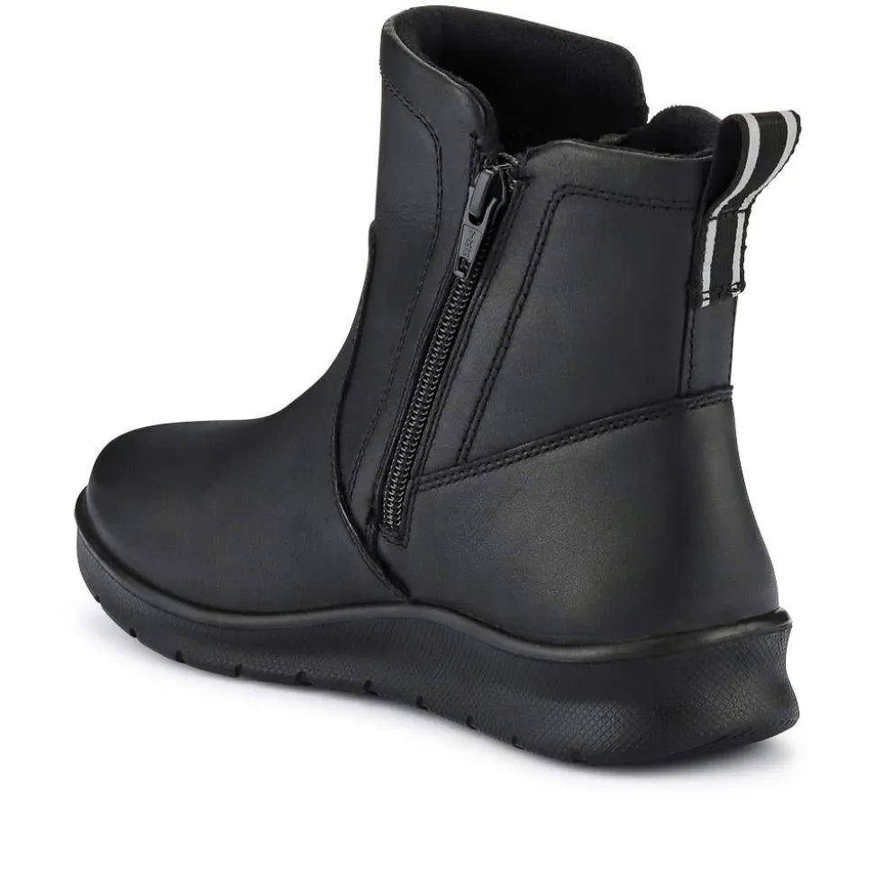 Waterproof Leather Ankle Boots - Black