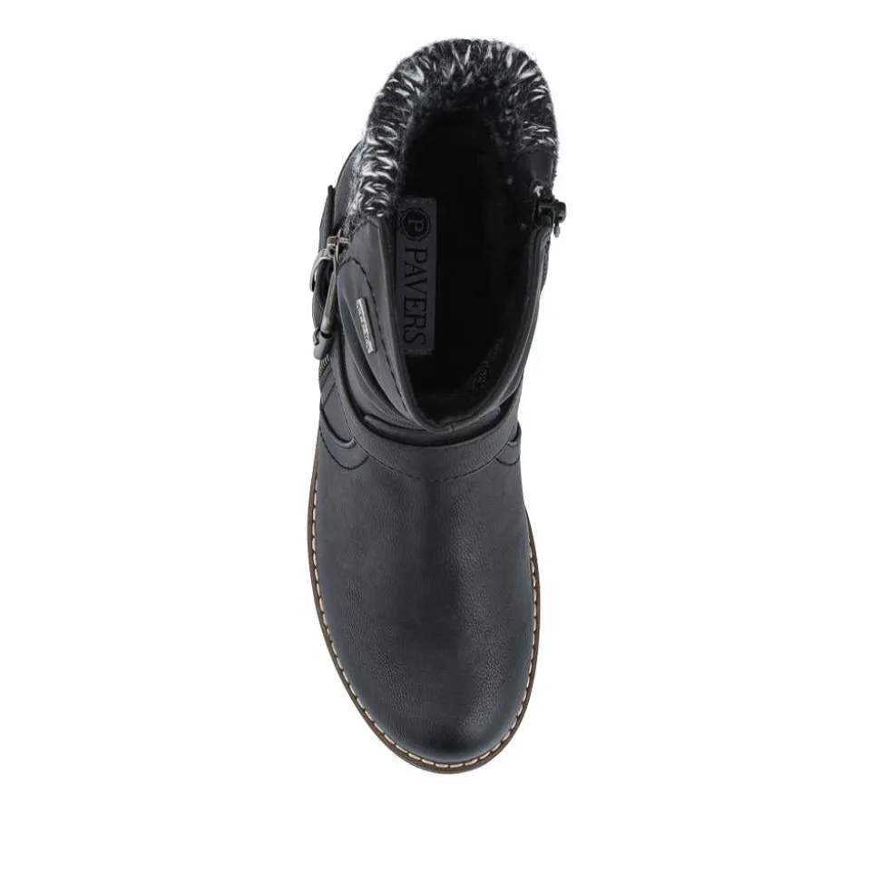 Water-Resistant Biker Boots - Black