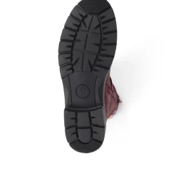 Water-Resistant Biker Boots - Burgundy