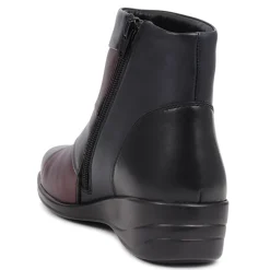 Wedged-Heel Ankle Boots - Black Multi