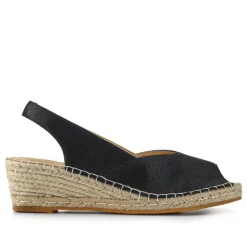 Wedge-Heeled Espadrilles - Black