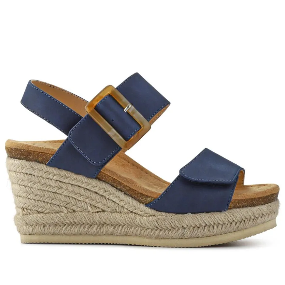 Wedge-Heeled Espadrilles - Navy