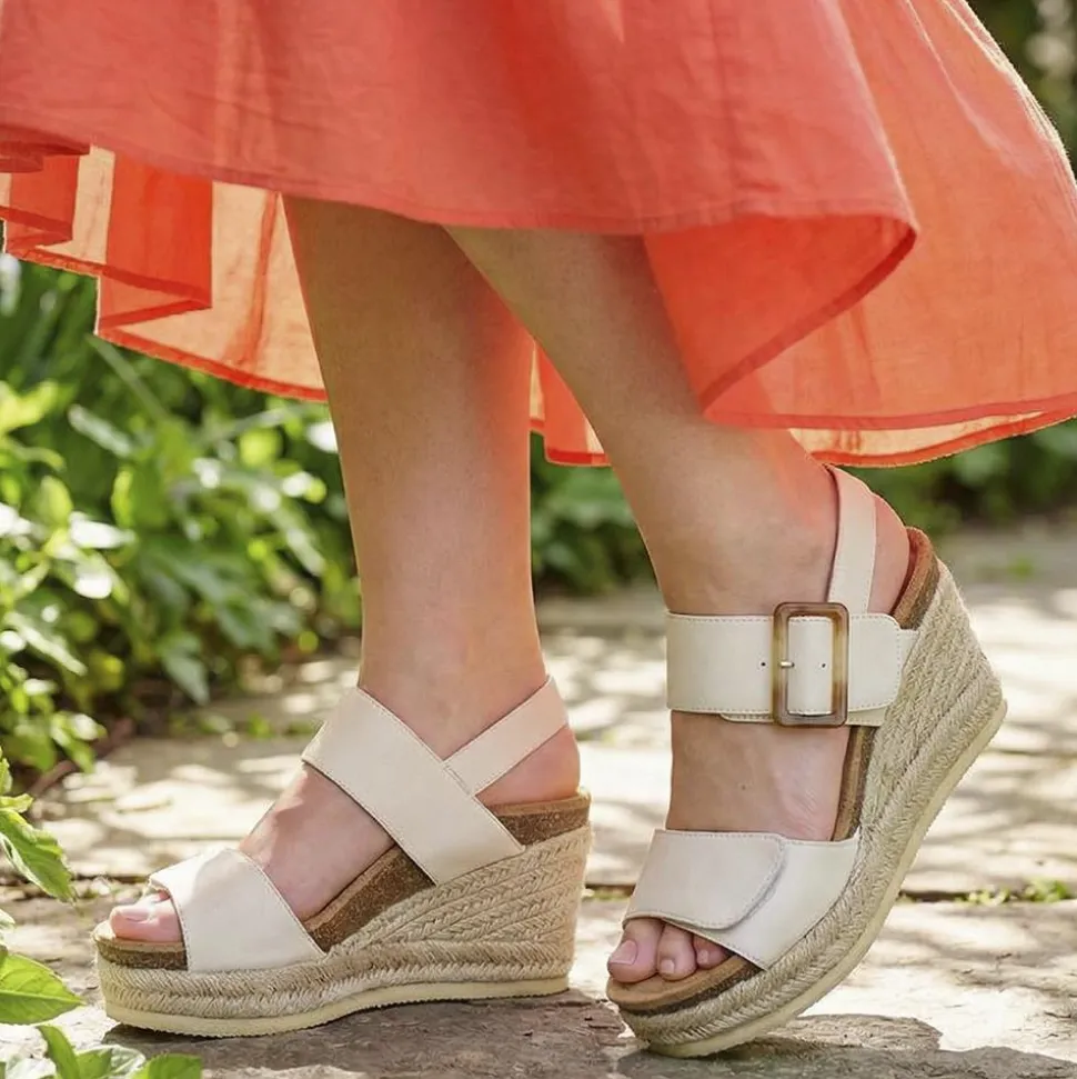 Wedge-Heeled Espadrilles - White