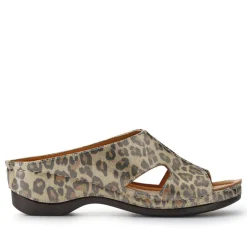 Wedge-Heeled Mules - Metallic Leopard