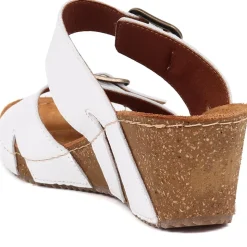 Wedge Heeled Mules - White