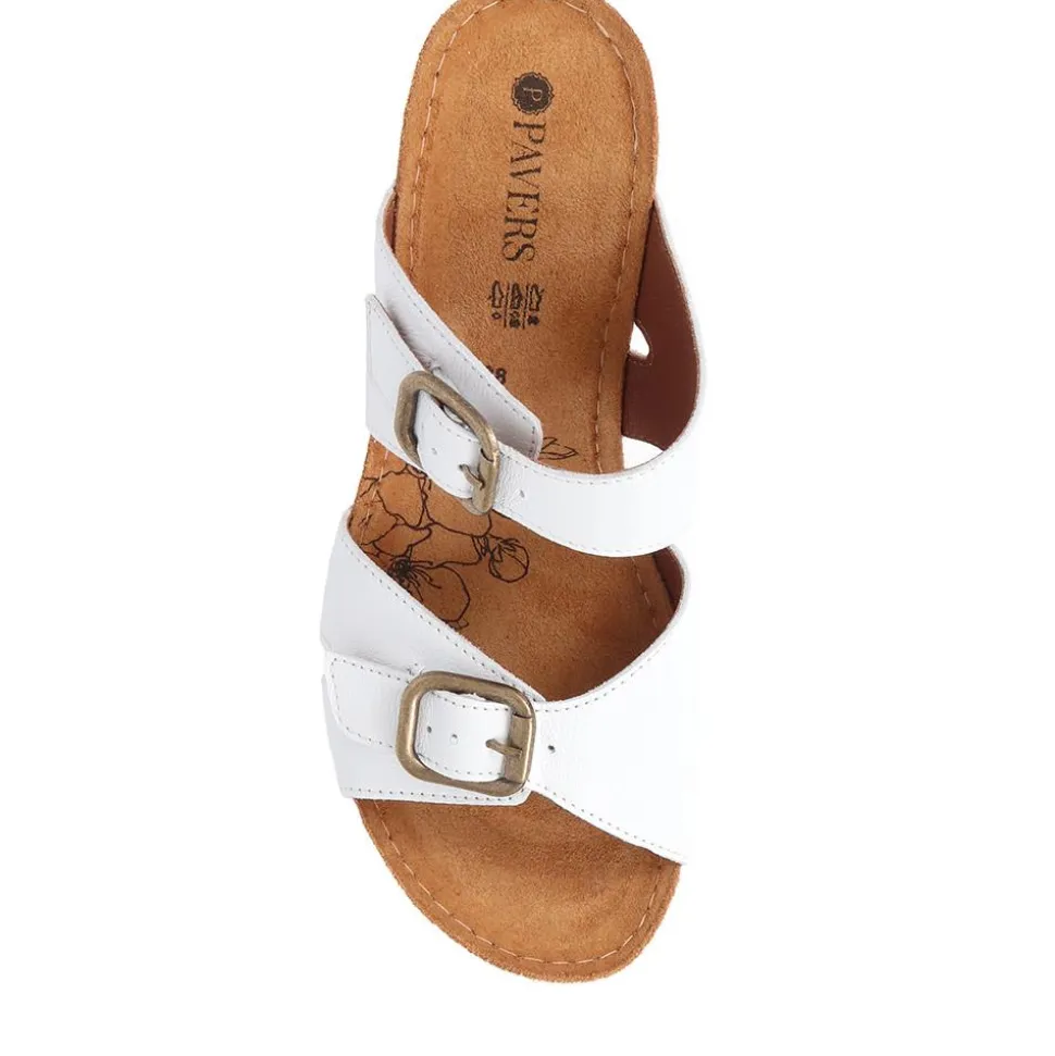 Wedge Heeled Mules - White