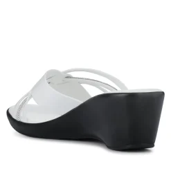 Wedge-Heeled Mules - White