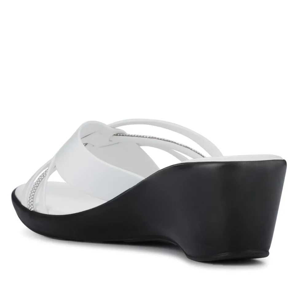 Wedge-Heeled Mules - White