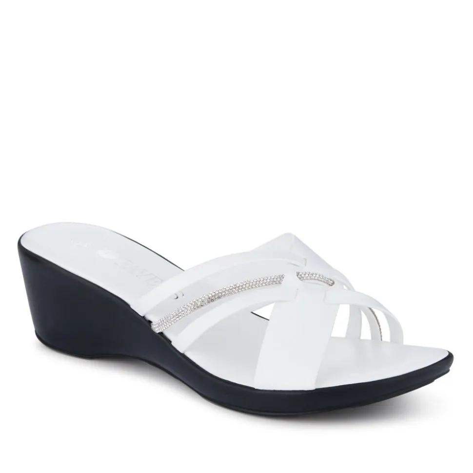 Wedge-Heeled Mules - White