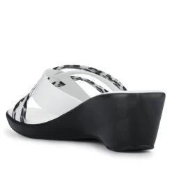 Wedge-Heeled Mules - White Leopard