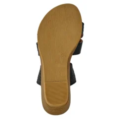 Wedge-Heeled Slip-On Mules - Black