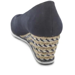 Wedge Heel Espadrille Trim Pumps - Navy