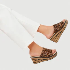 Wedge-Heel Mules - Leopard