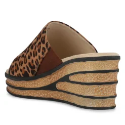 Wedge-Heel Mules - Leopard