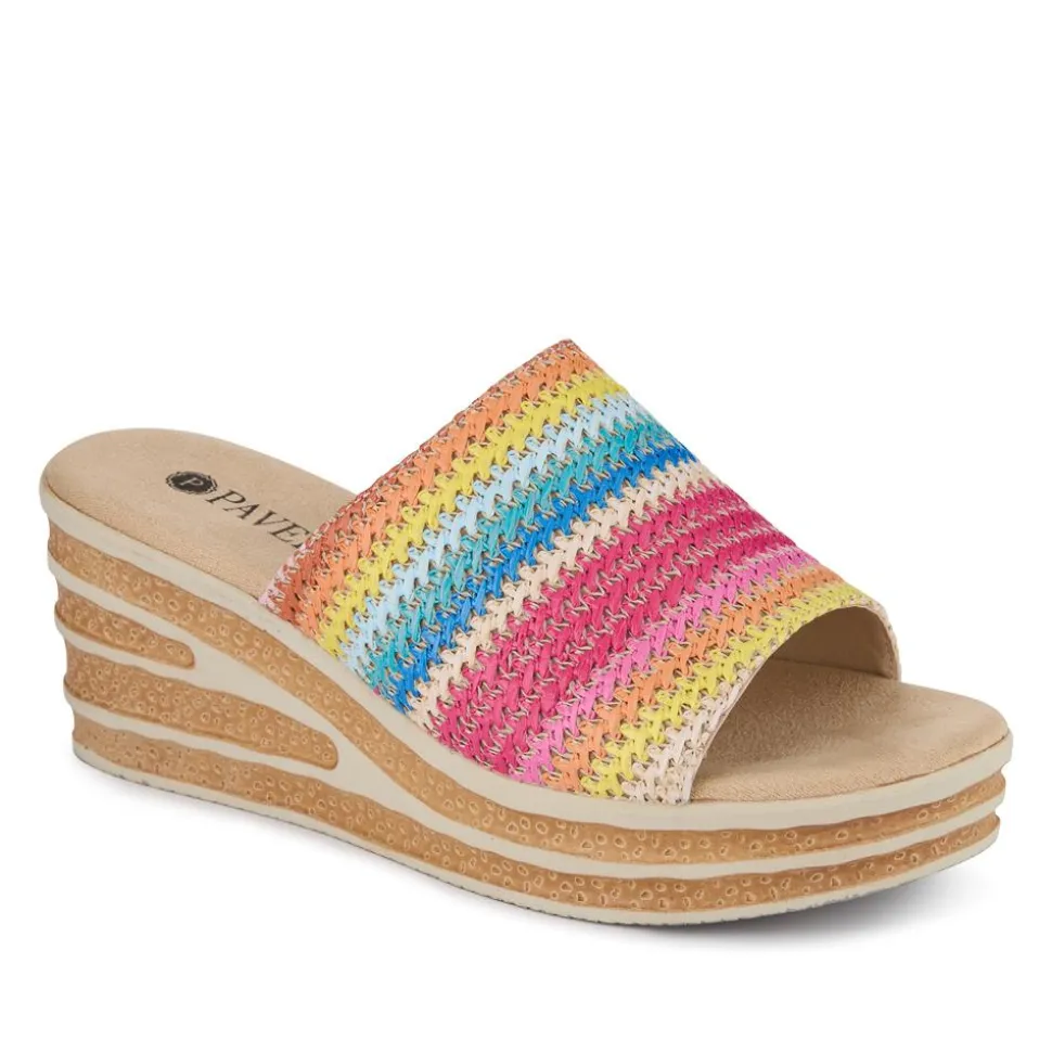 Wedge-Heel Mules - Multi