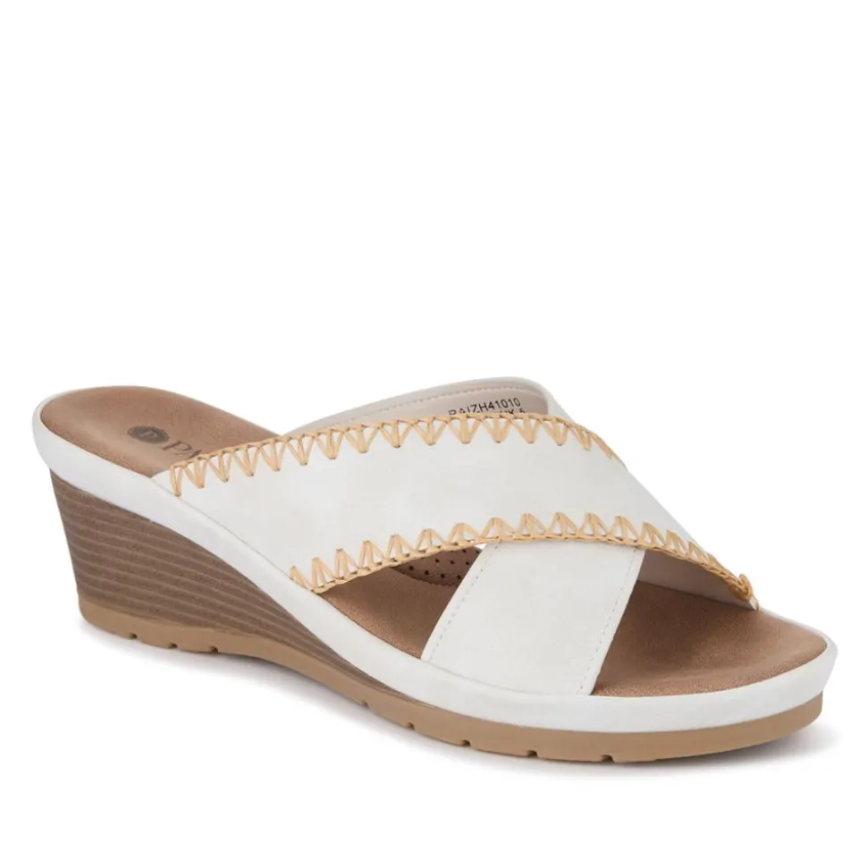 Wedge-Heel Mules - White