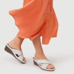 Wedge-Heel Mules - White