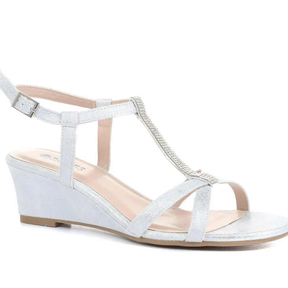 Wedge Heel Sandals - Silver
