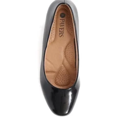 Wedge Heel Slip-On Pumps - Black Patent