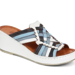Wedge Mule Sandals - Blue Multi