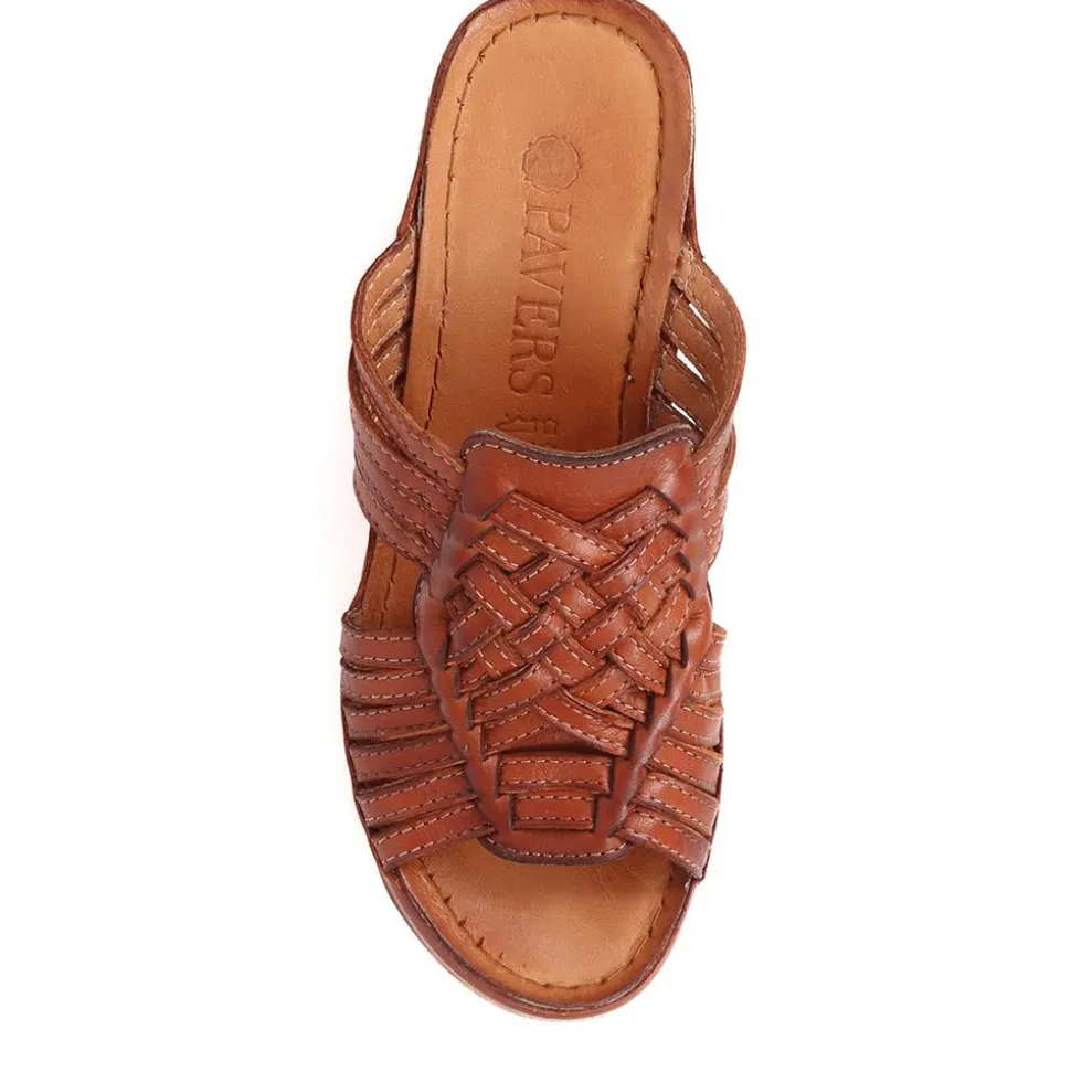 Wedge Mule Sandals - Tan