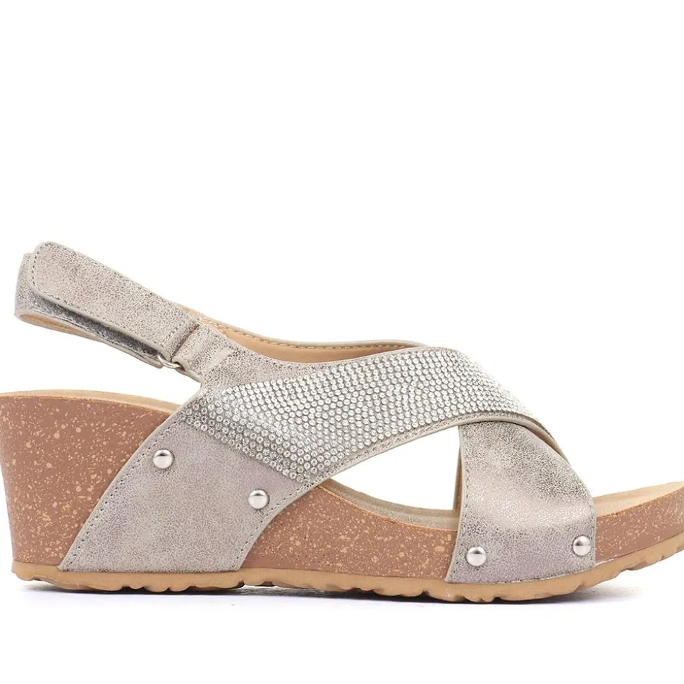 Wedge Sandals - Metallic