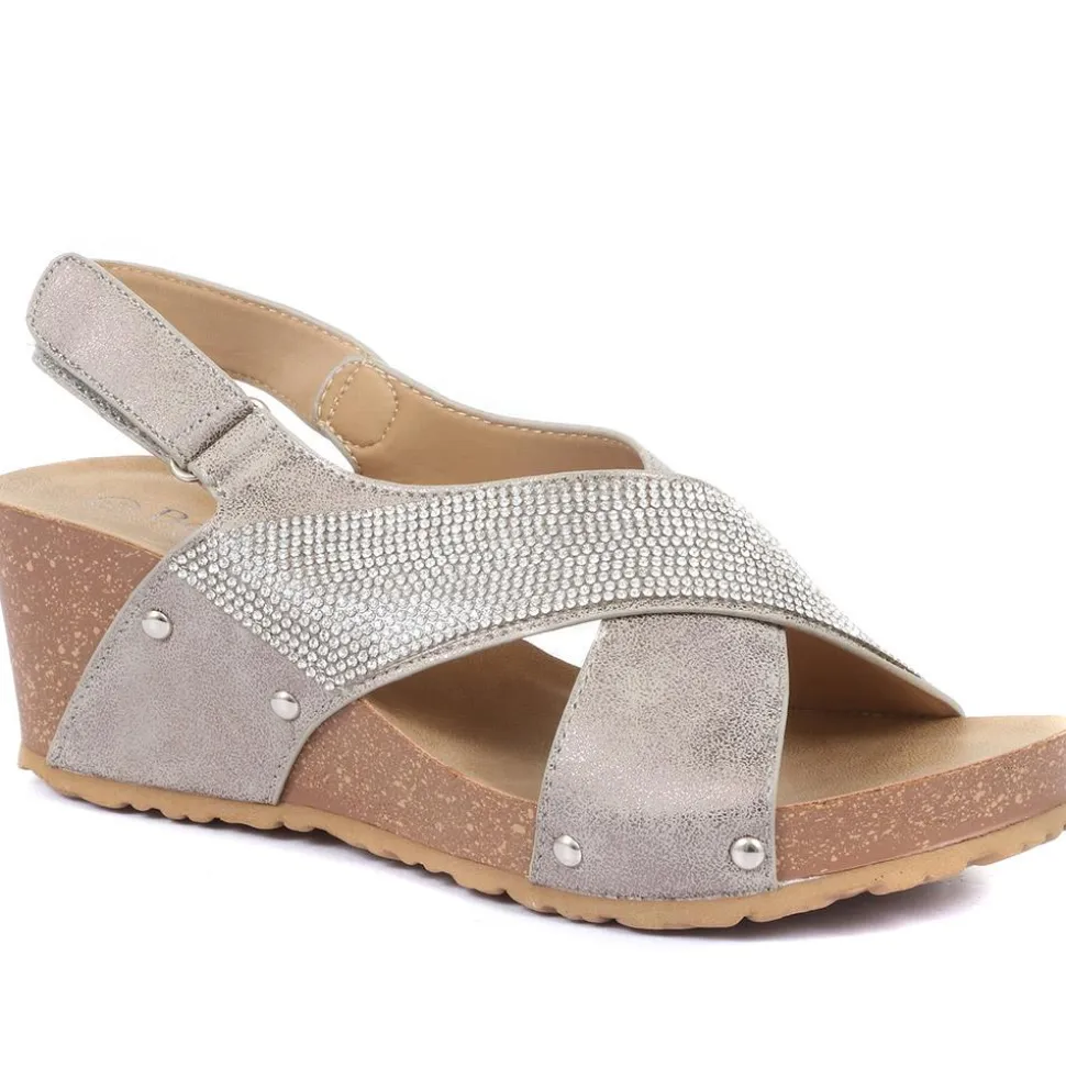 Wedge Sandals - Metallic