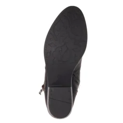 Western-Heeled Ankle Boots - Black