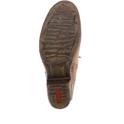 Western-Heeled Long Boots - Tan