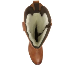 Western-Heeled Long Boots - Tan