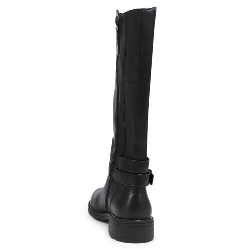 Wide Calf-Fitting Long Boots - Black