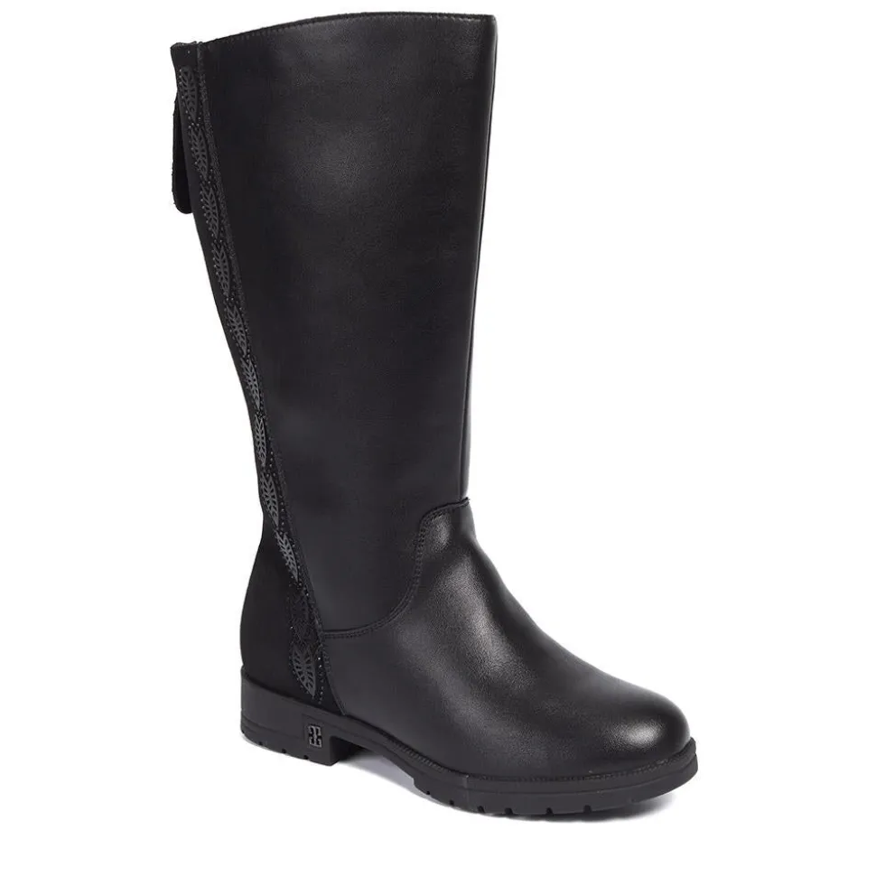 Wide Calf Long Boots - Black