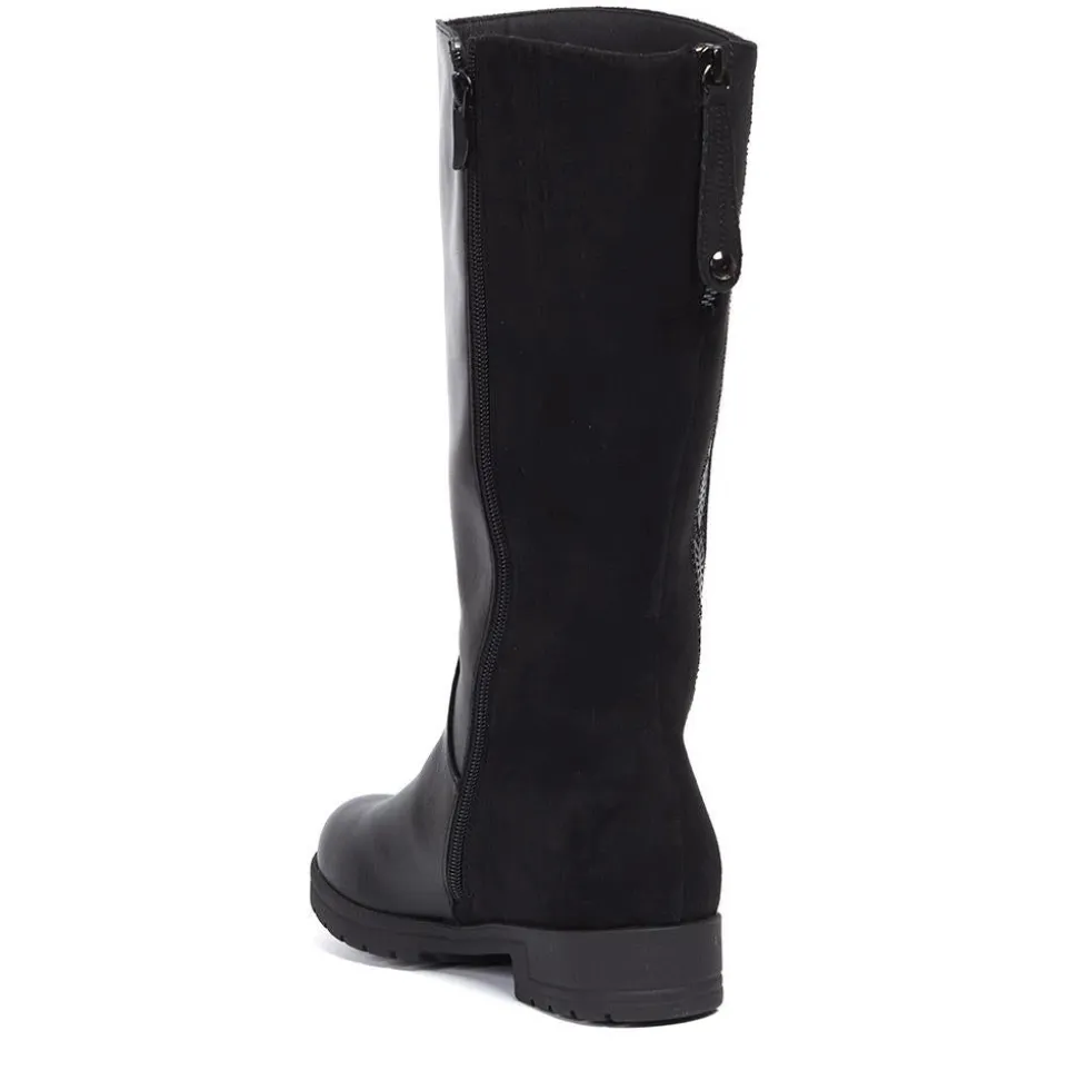 Wide Calf Long Boots - Black