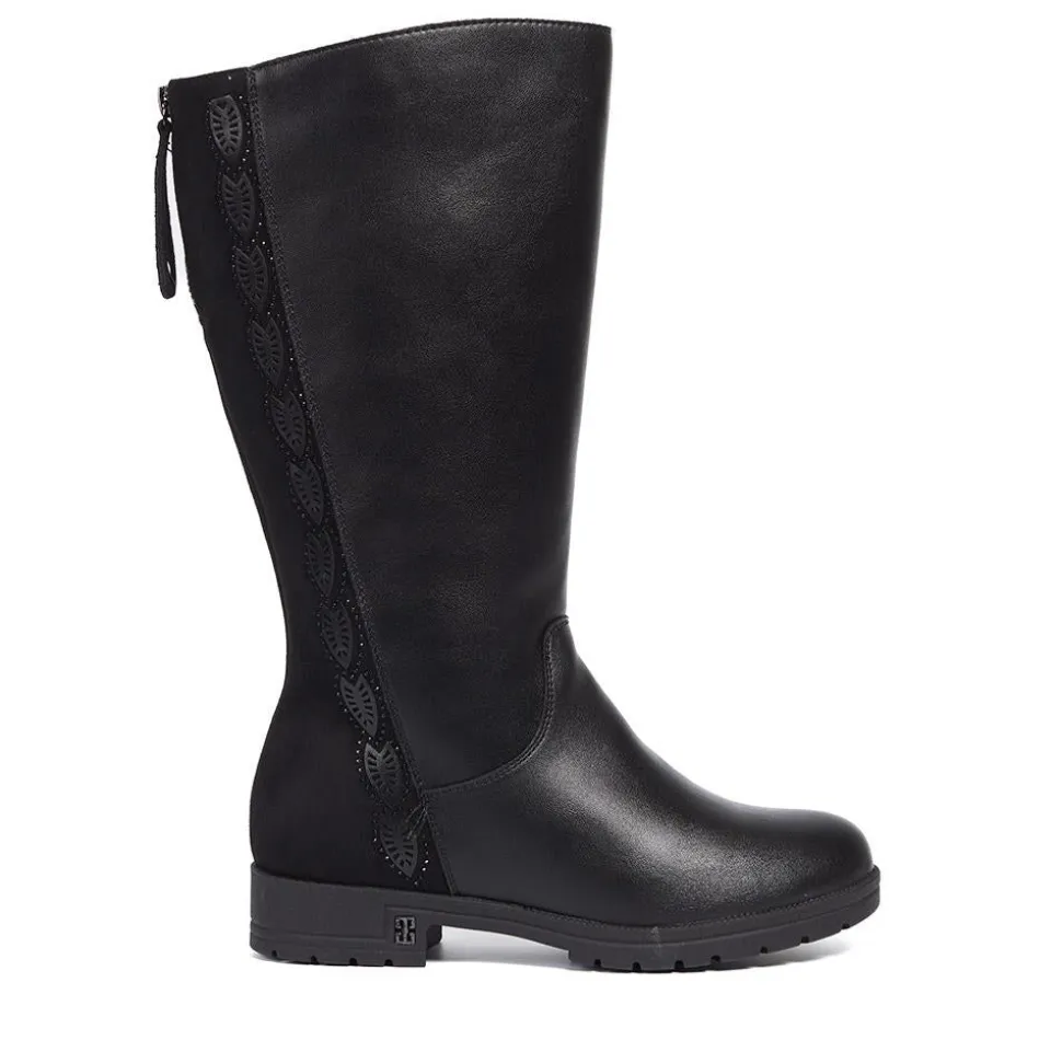Wide Calf Long Boots - Black
