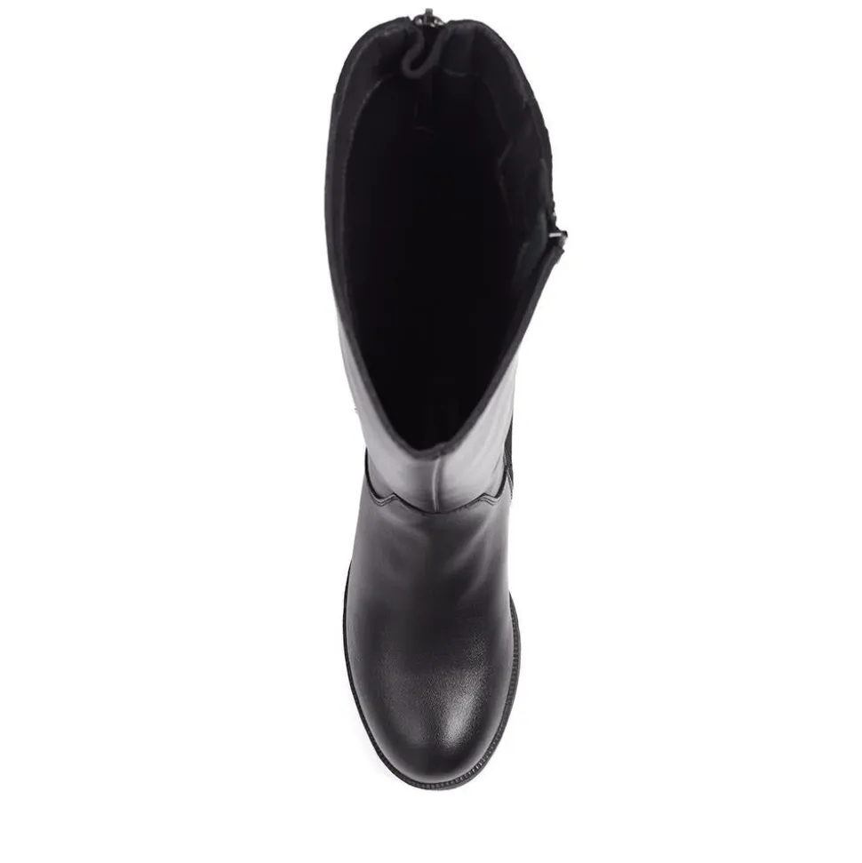 Wide Calf Long Boots - Black