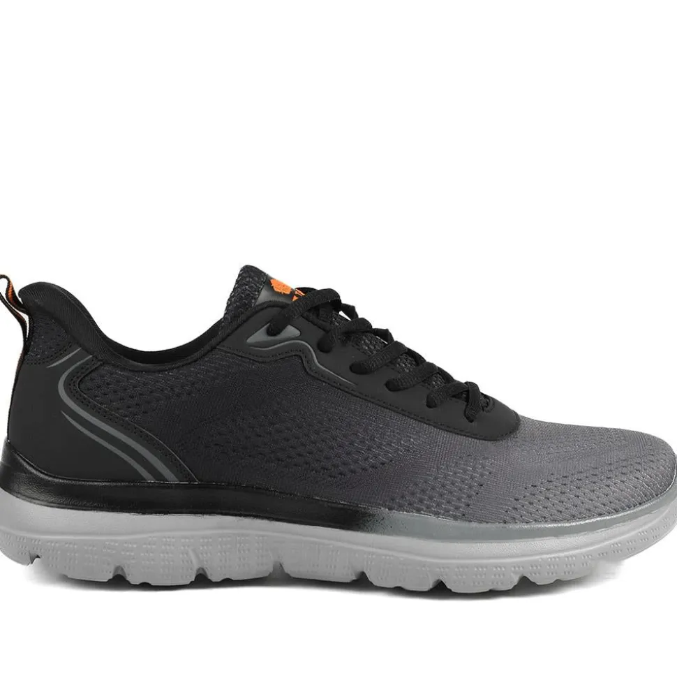 Wide Fit Active Trainers with Memory Foam Insole - Black