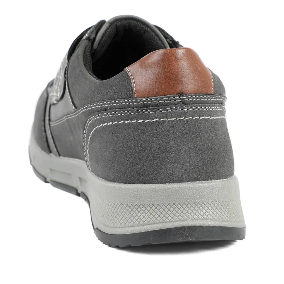 Wide Fit Adjustable Fasten Casual Shoes - Grey