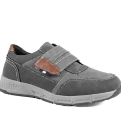 Wide Fit Adjustable Fasten Casual Shoes - Grey