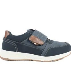 Wide Fit Adjustable Fasten Casual Shoes - Navy