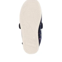 Wide Fit Adjustable Fasten Full Slipper - Navy Multi