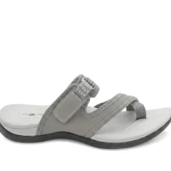 Wide Fit Adjustable Fasten Sandals - Light Grey