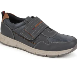 Wide Fit Adjustable Fasten Trainers - Navy