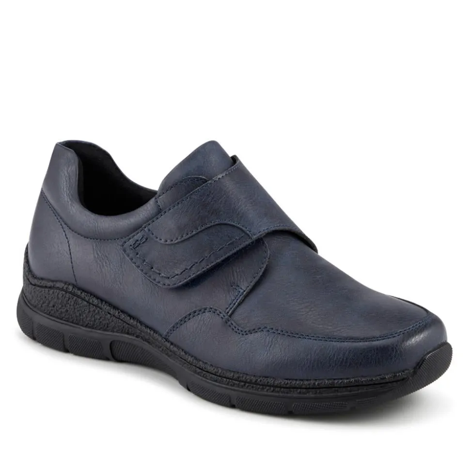 Wide Fit Adjustable Fitting Monk Shoes - Navy