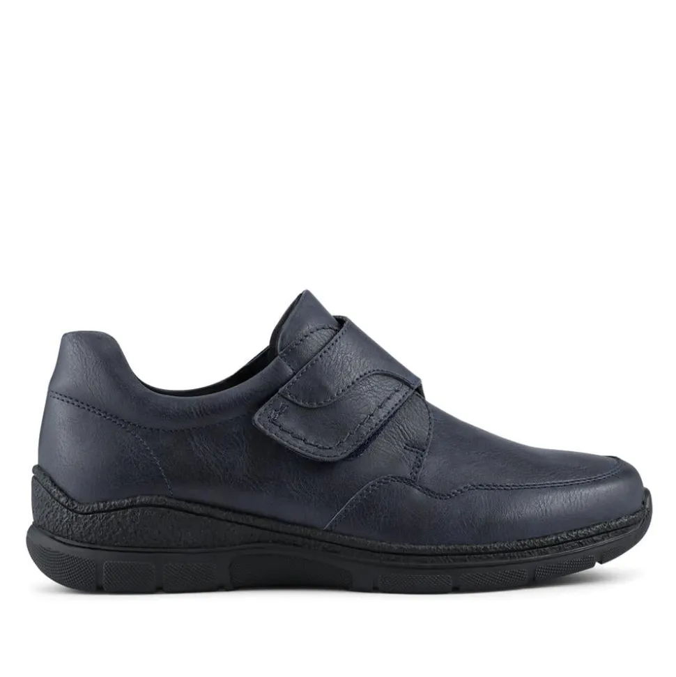 Wide Fit Adjustable Fitting Monk Shoes - Navy