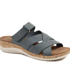 Wide Fit Adjustable Strappy Sandals - Navy
