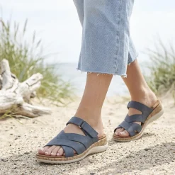 Wide Fit Adjustable Strappy Sandals - Navy