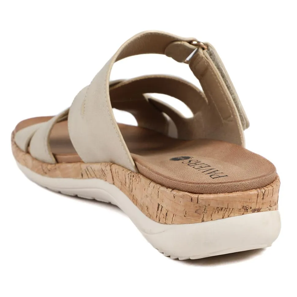 Wide Fit Adjustable Strappy Sandals - Soft Gold