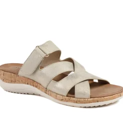 Wide Fit Adjustable Strappy Sandals - Soft Gold